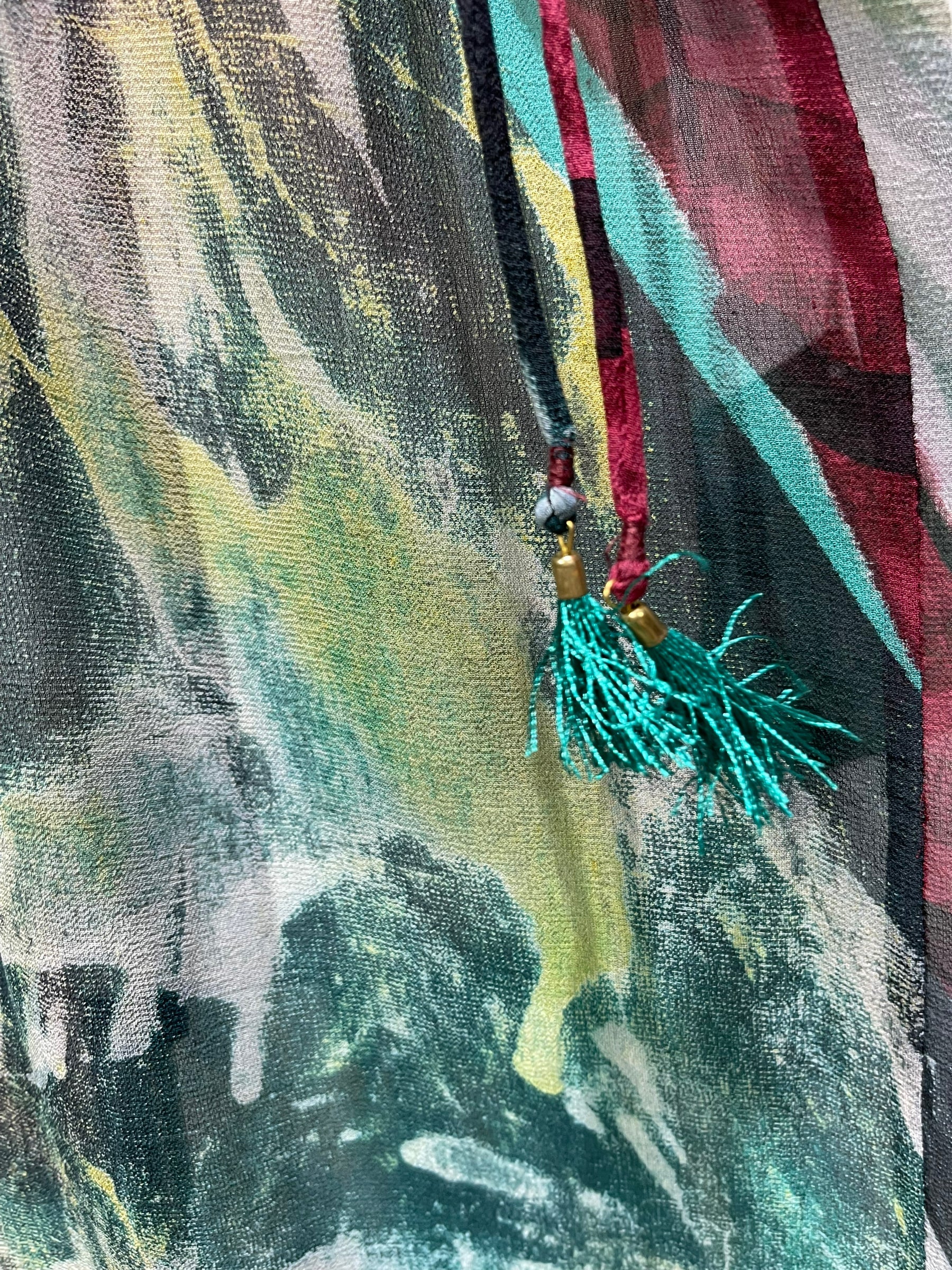 FINAL SALE PRG4429 Sheer Avatar Pure Silk Maxi Kaftan