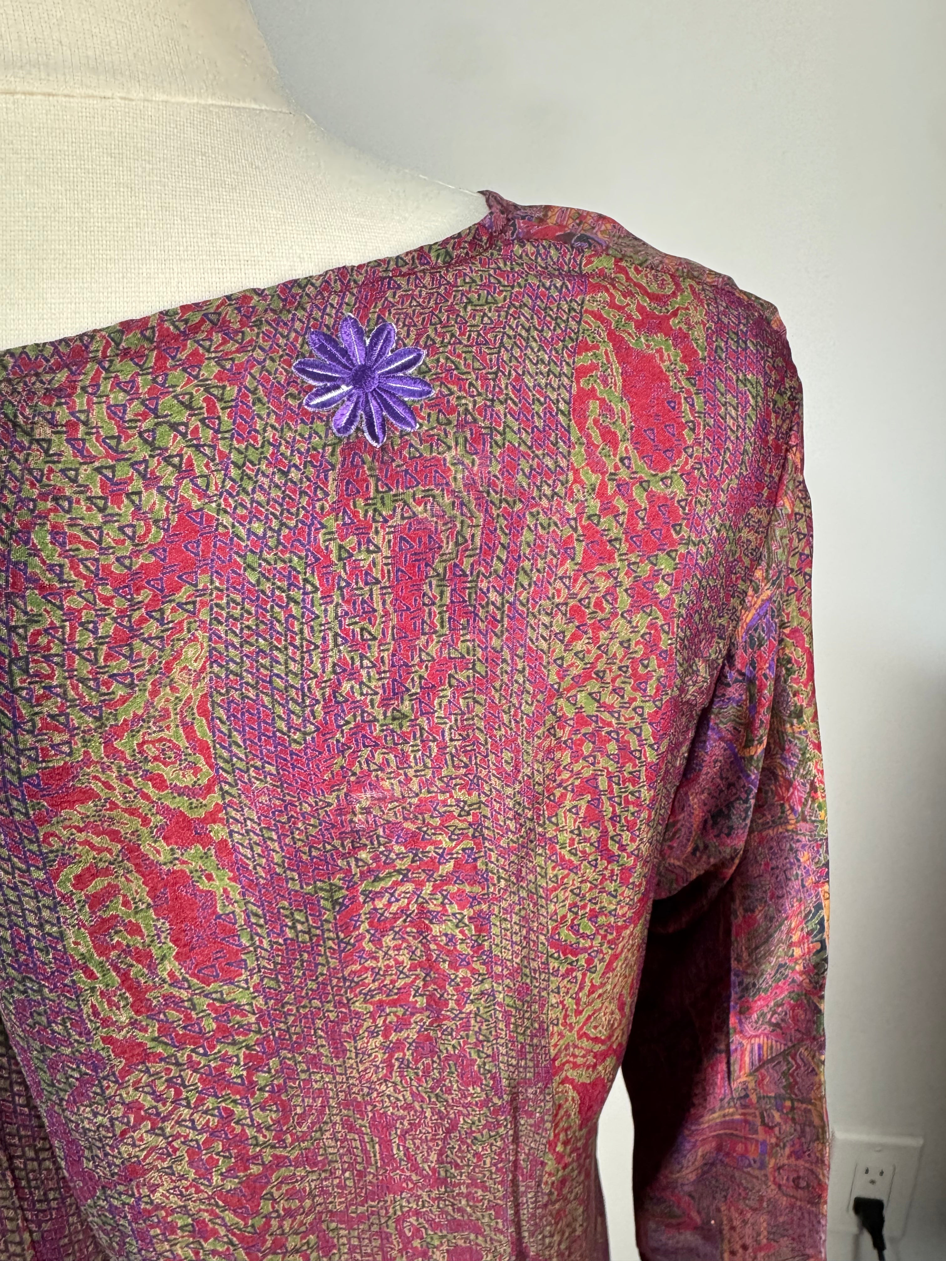 PRC6827 Avatar Pure Silk Self Pocket Tunic Dress