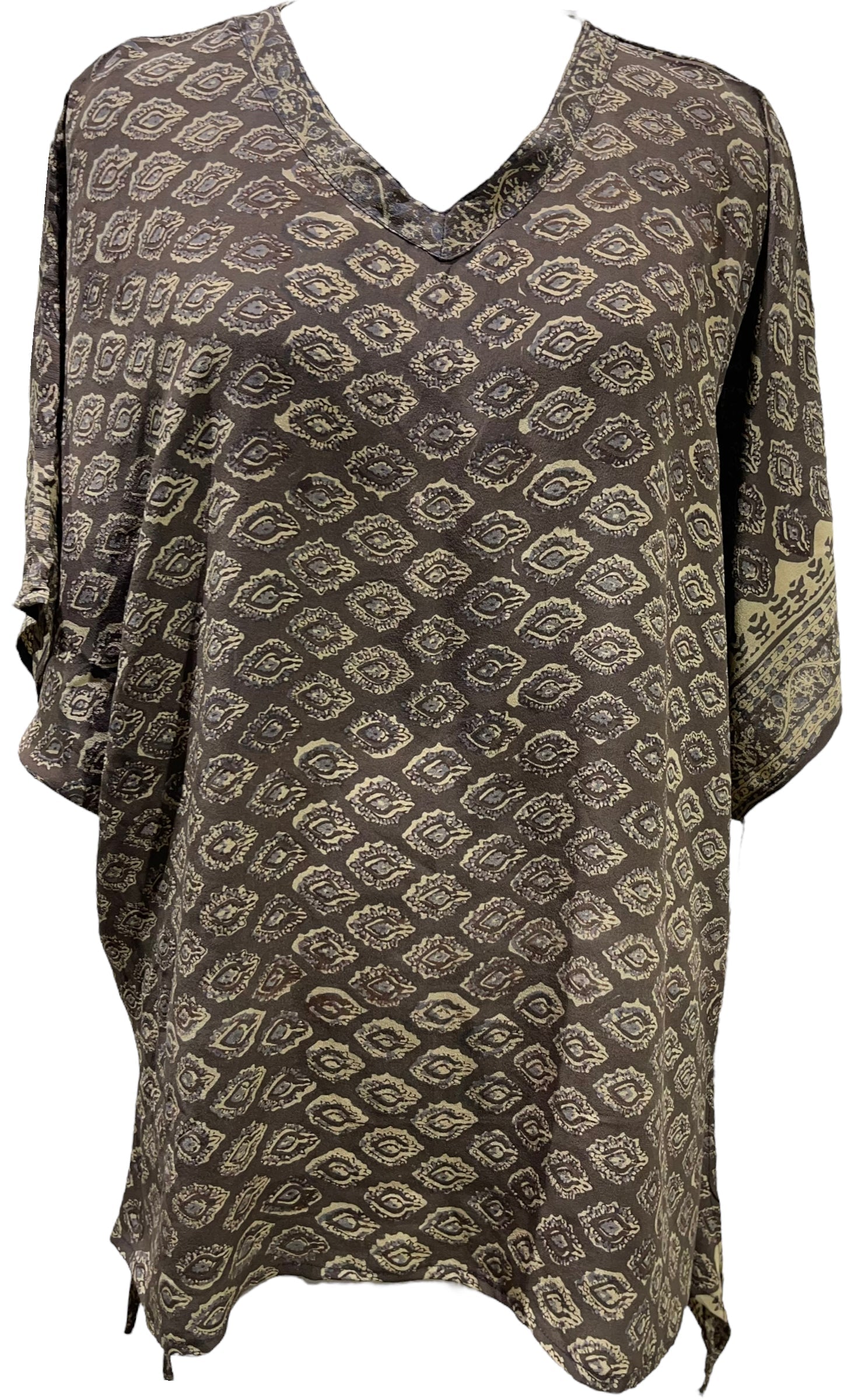 FINAL SALE PRC4273 Nirvana Pure Silk Long Tunic with Side Ties