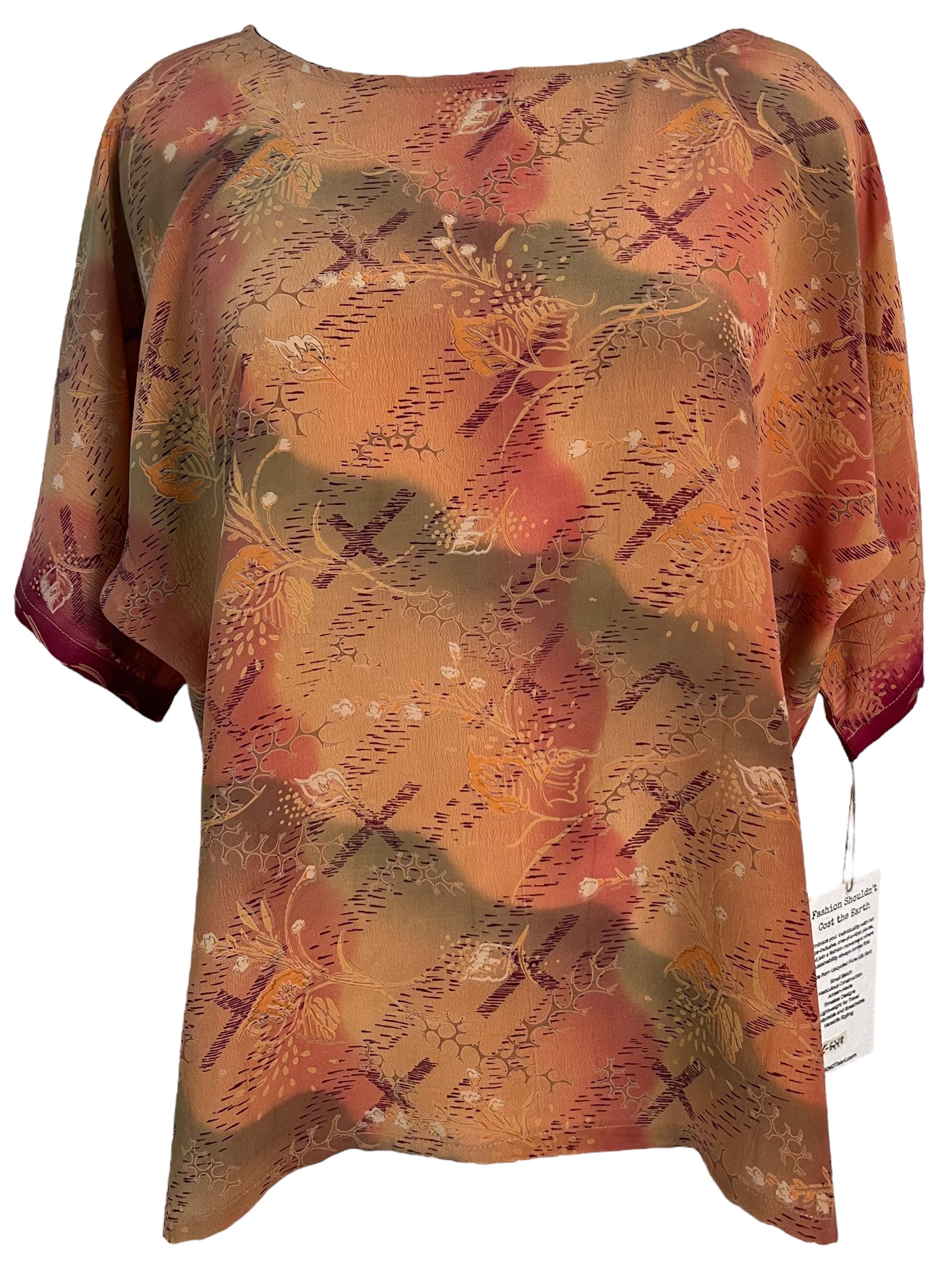 FINAL SALE PRC6228 Avatar Pure Silk Side Slit Top