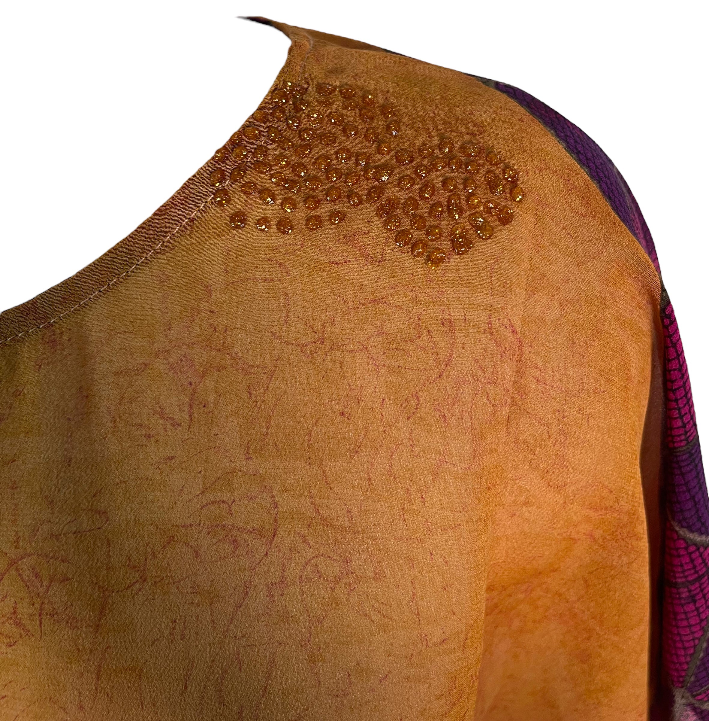 FINAL SALE PRG6130 Sheer Avatar Pure Silk Side Slit Top