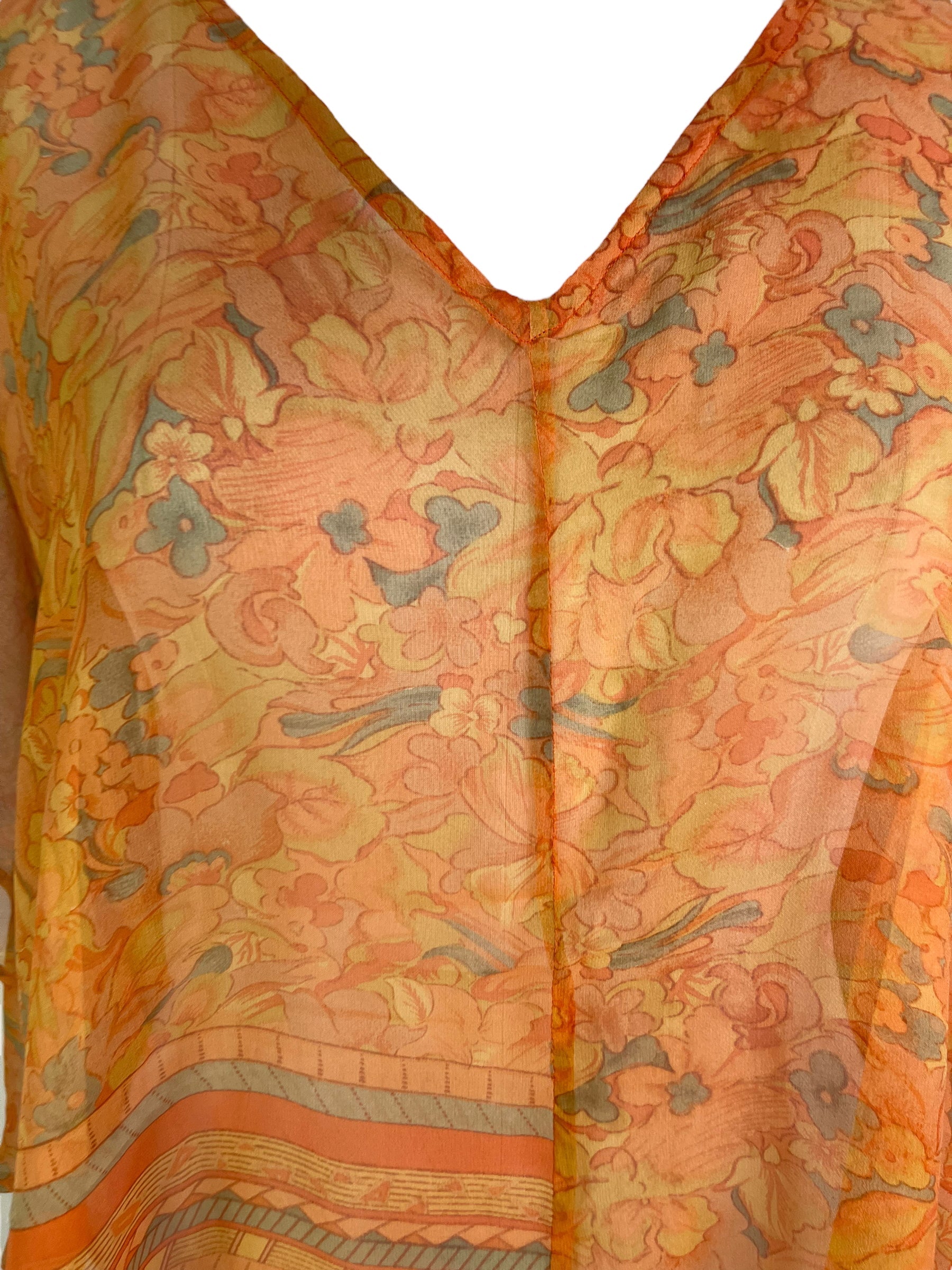 PRG6525 Sheer Avatar Pure Silk Waterfall Top