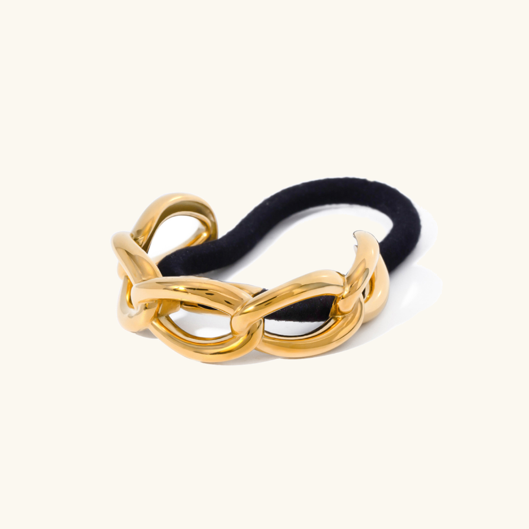 Infinity Pony Cuff – 18k Gold Stainless Steel Hair and Wrist Accessory