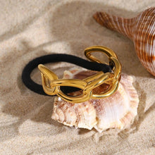 Load image into Gallery viewer, Infinity Pony Cuff – 18k Gold Stainless Steel Hair and Wrist Accessory
