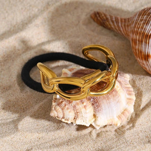Infinity Pony Cuff – 18k Gold Stainless Steel Hair and Wrist Accessory