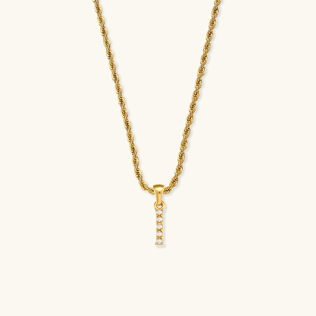 Initial Letter Pearl Necklace with 18k Gold Finish – Waterproof and Hypoallergenic