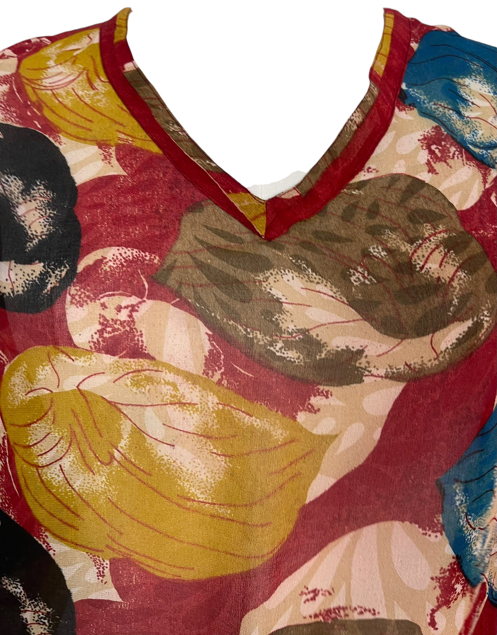 FINAL SALE PRG5844 Sheer Avatar Pure Silk Midi Length Kaftan