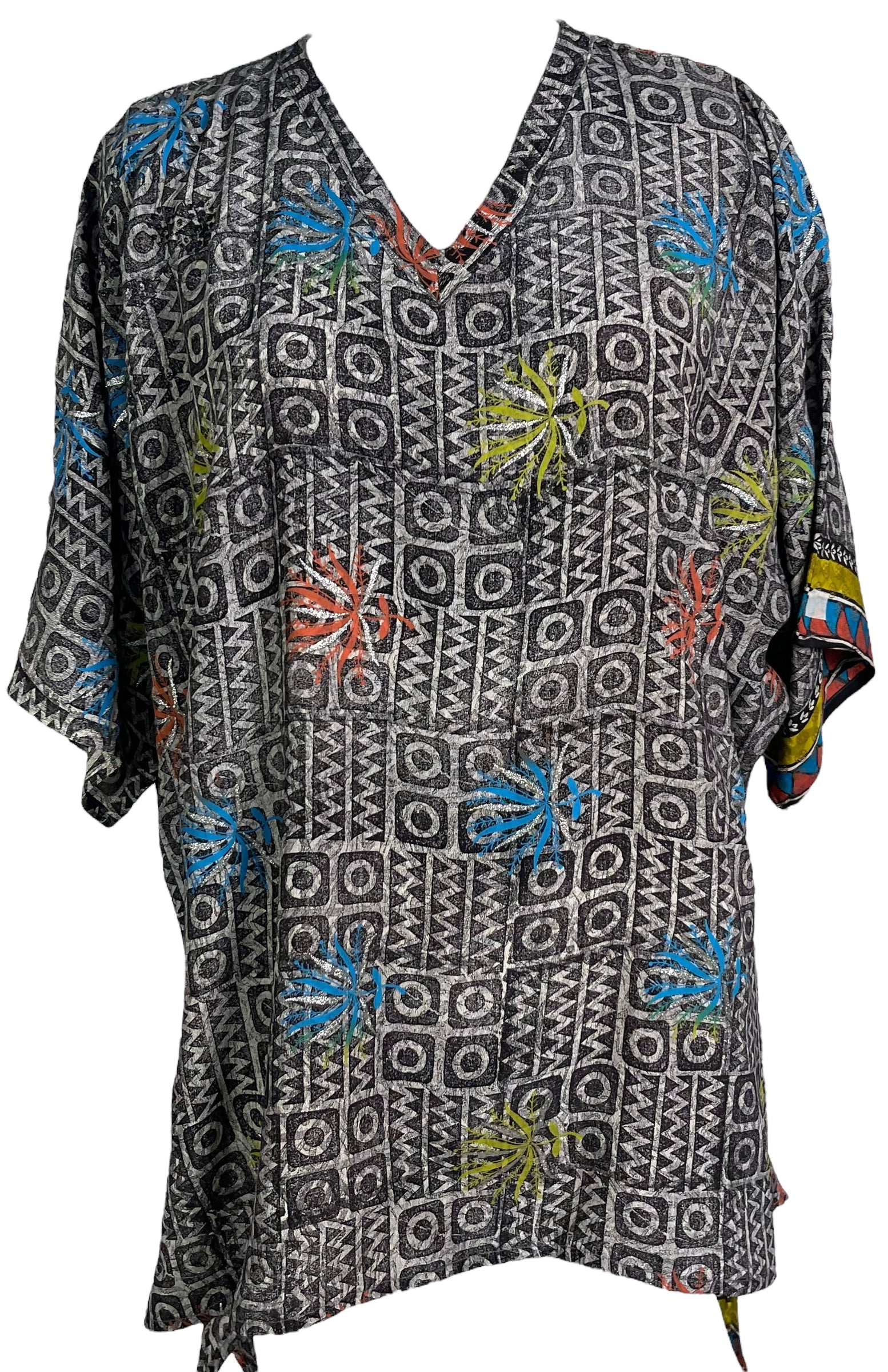 PRC6469 Avatar Pure Silk Long Tunic with Side Ties