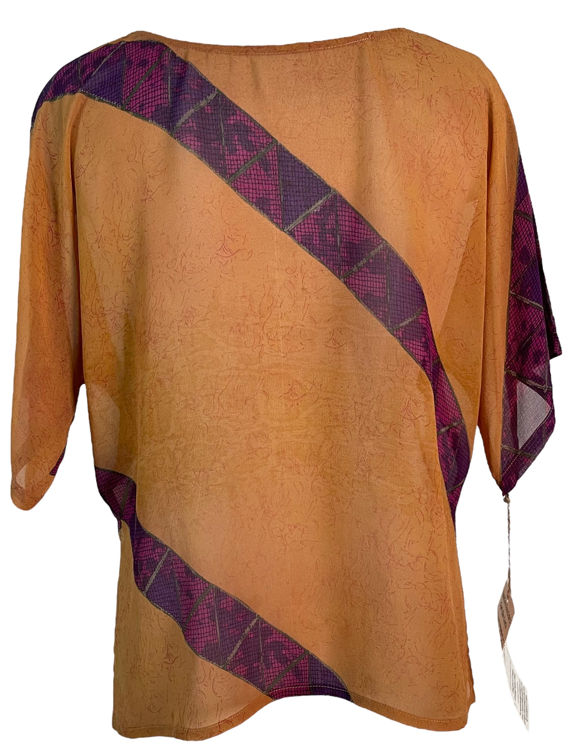 FINAL SALE PRG6130 Sheer Avatar Pure Silk Side Slit Top