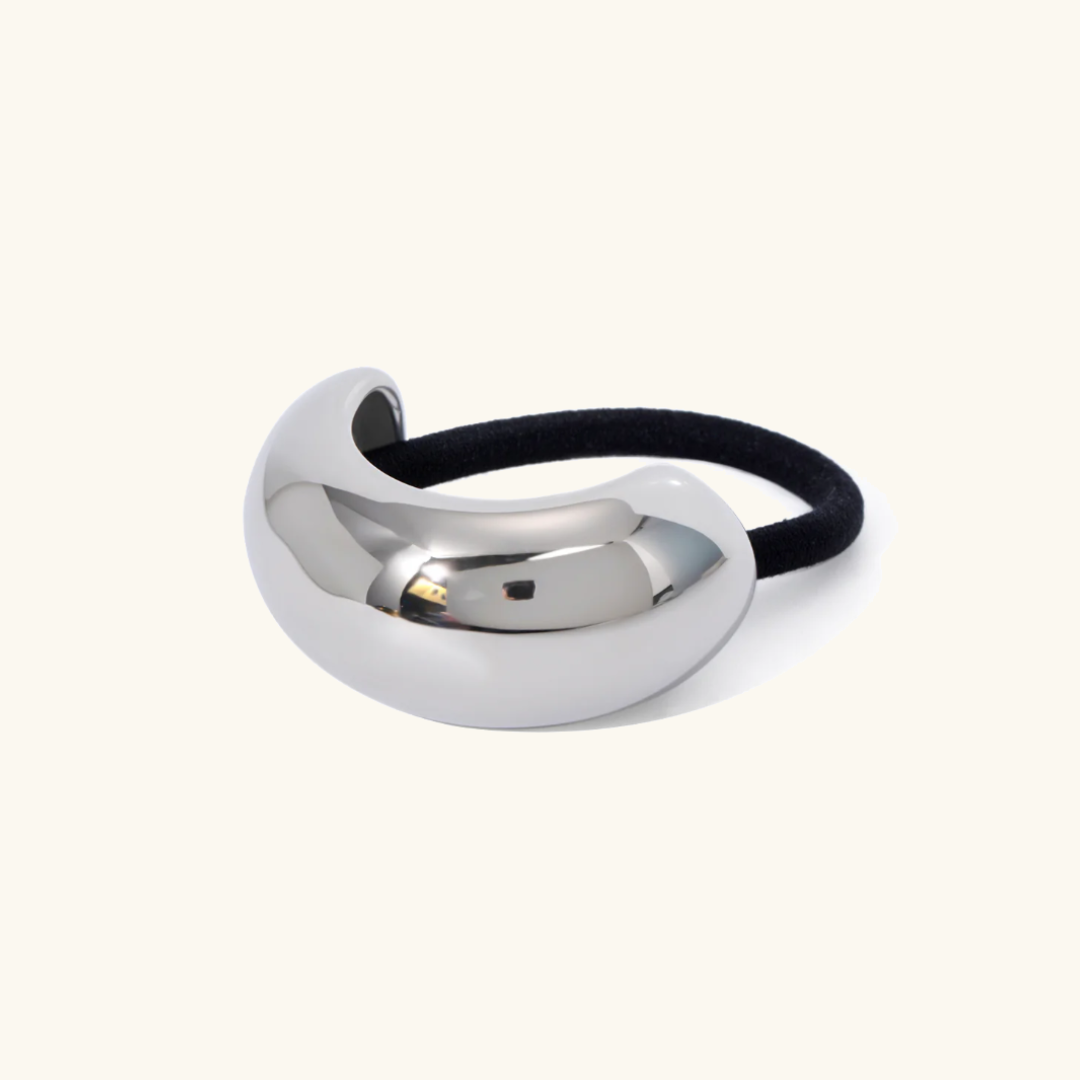 Jumbo Arch Pony Cuff – Gold Stainless Steel Hair Accessory for Chic Hairstyles