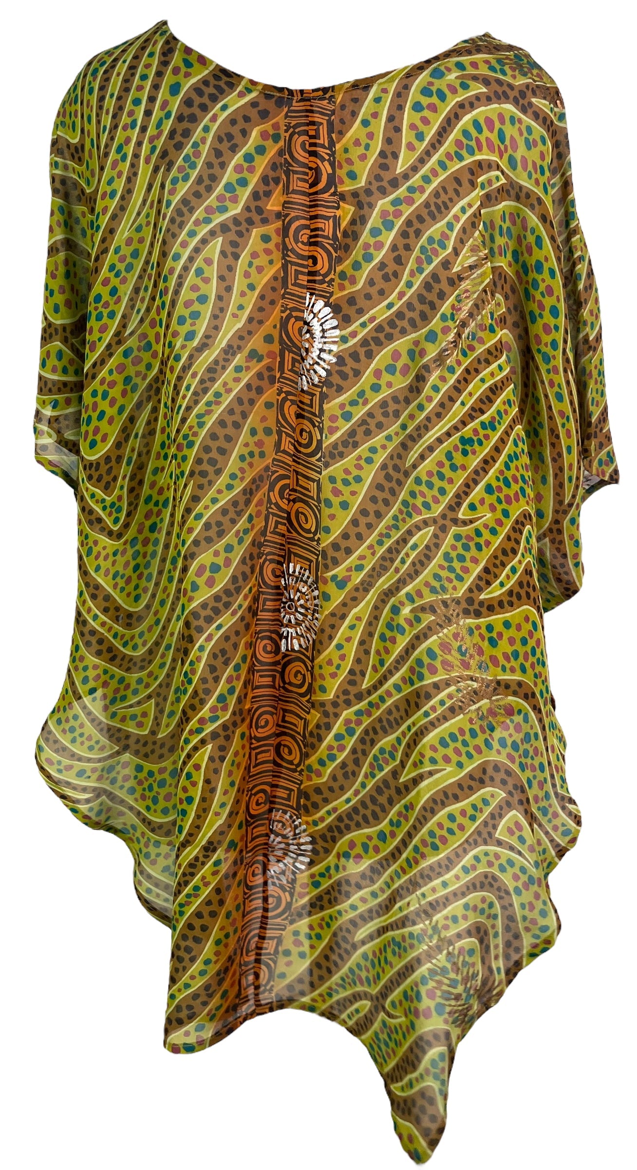 PRG6309 Sheer Avatar Pure Silk Waterfall Top