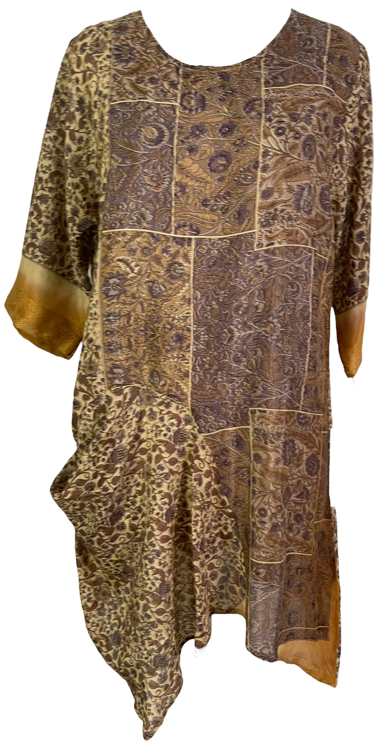 PRC6067 Avatar Pure Silk Self Pocket Tunic Dress