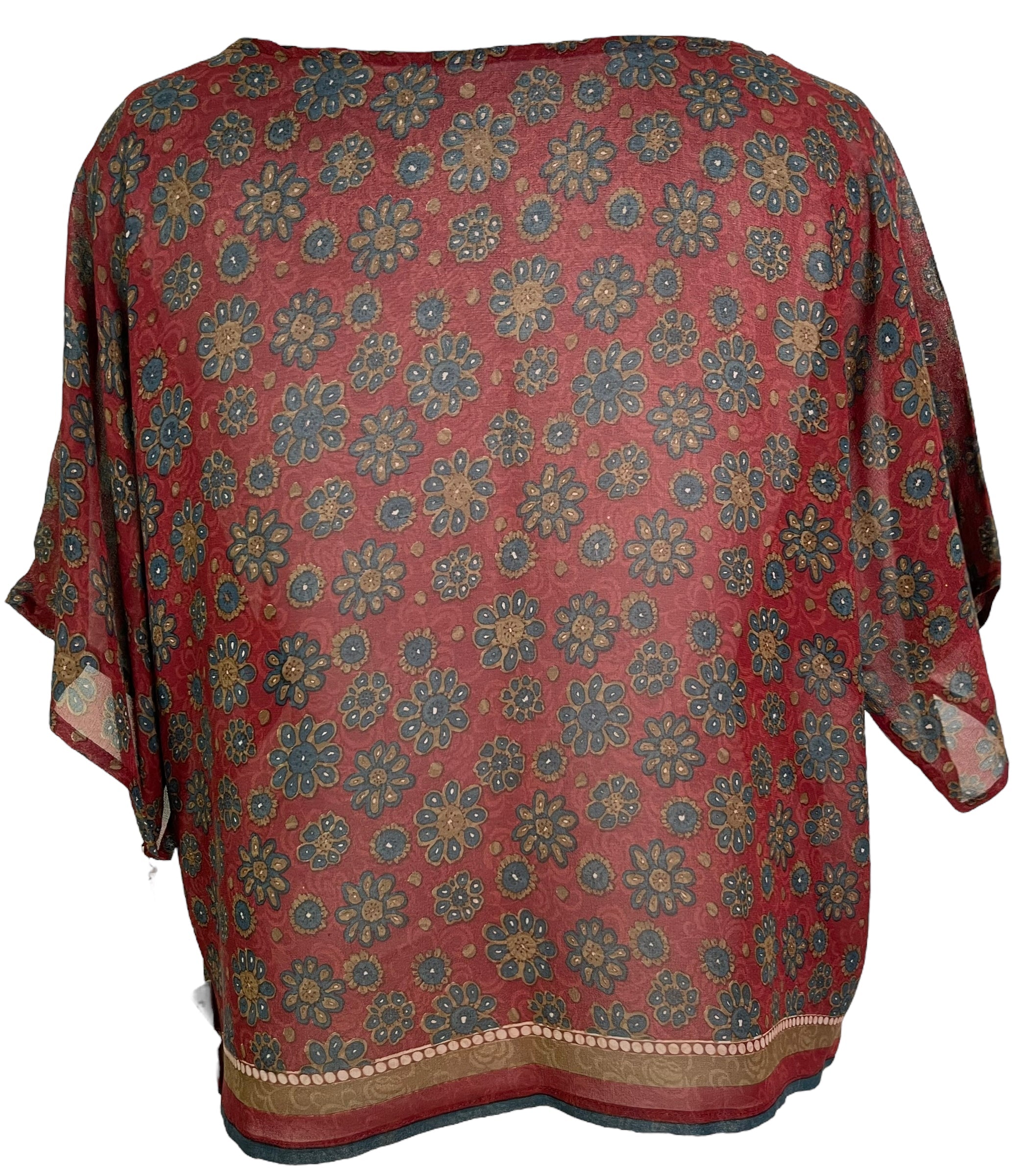 PRG6252 Sheer Avatar Pure Silk Boxy Top