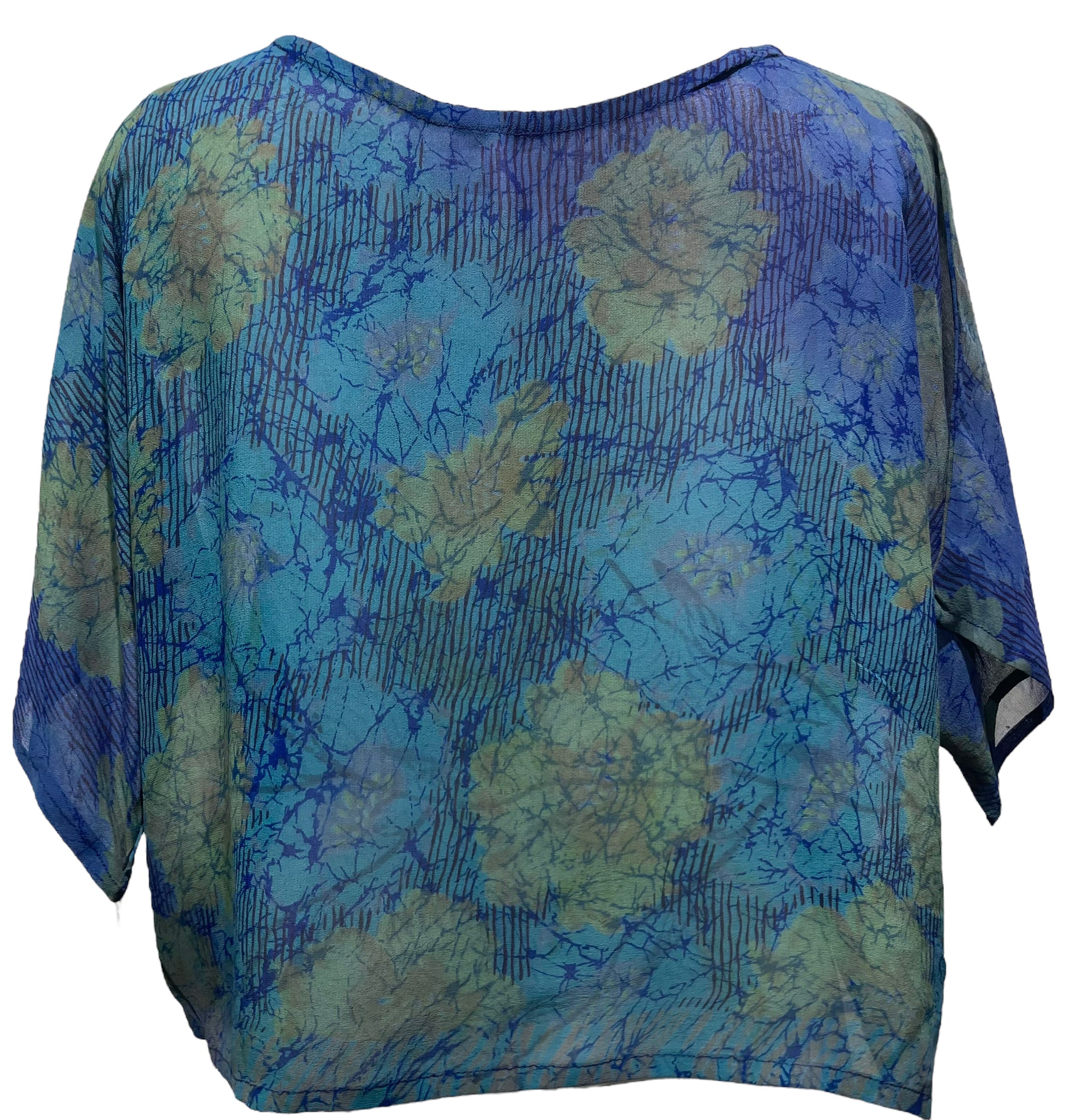 FINAL SALE PRG3051  Sheer Avatar Pure Silk Boxy Top