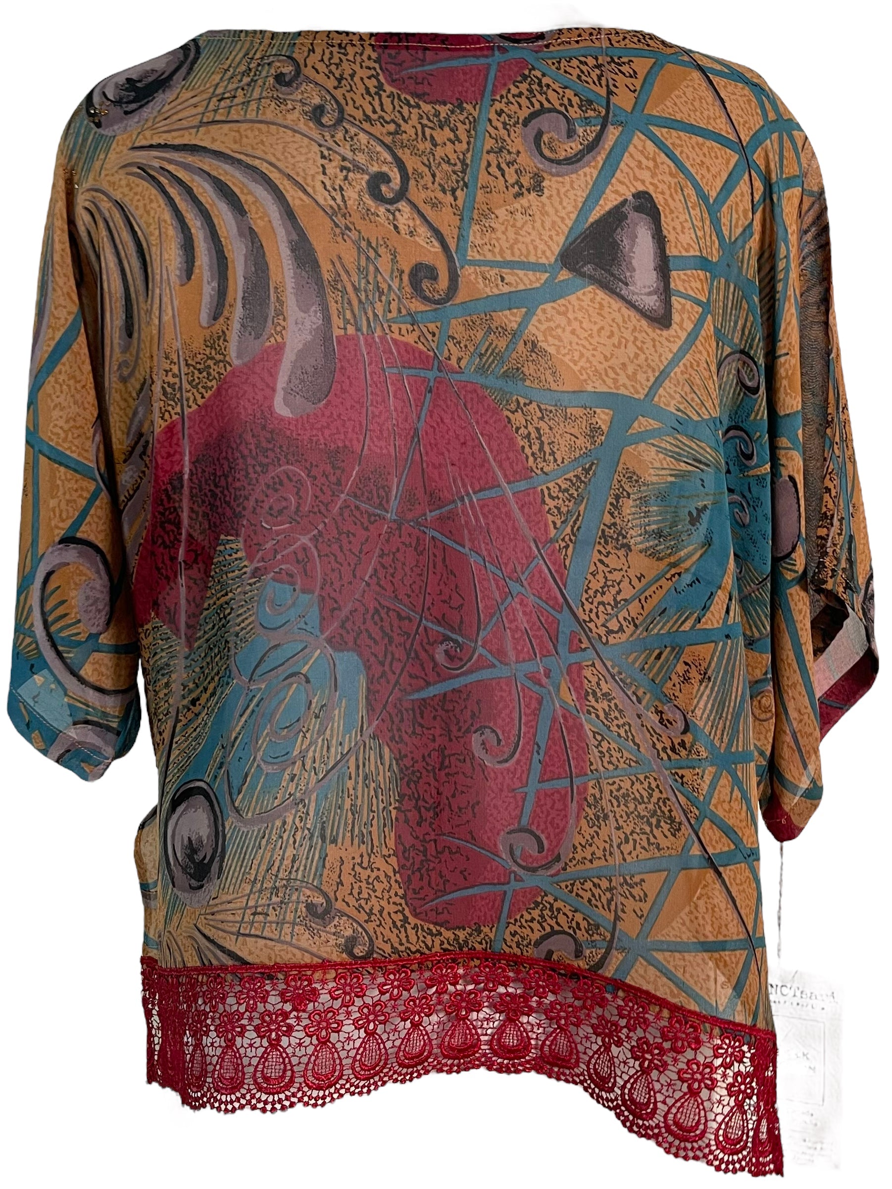 FINAL SALE PRG6265 Sheer Avatar Pure Silk Side Slit Top