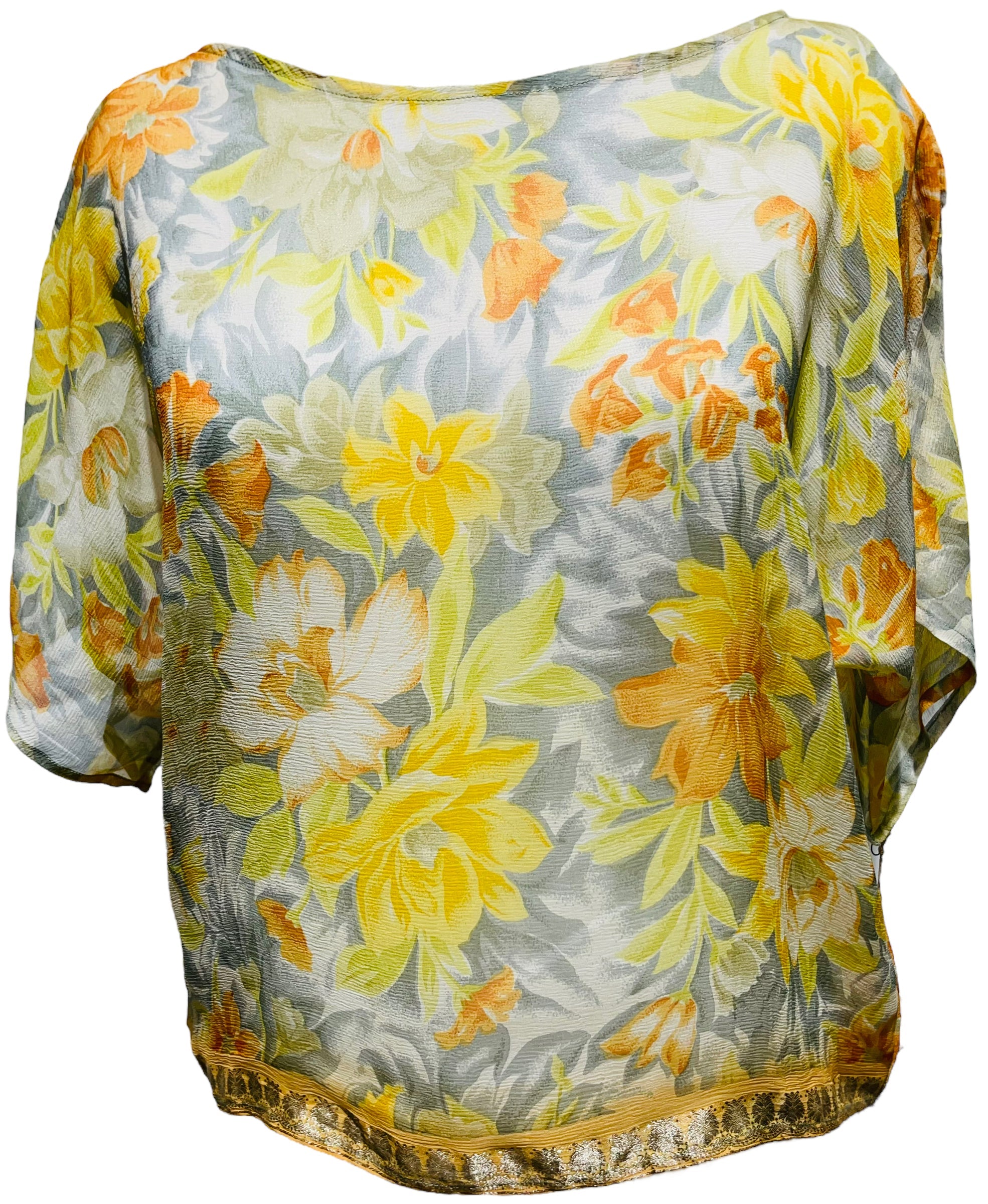 FINAL SALE PRG3506 Sheer Nirvana Pure Silk Boxy Top