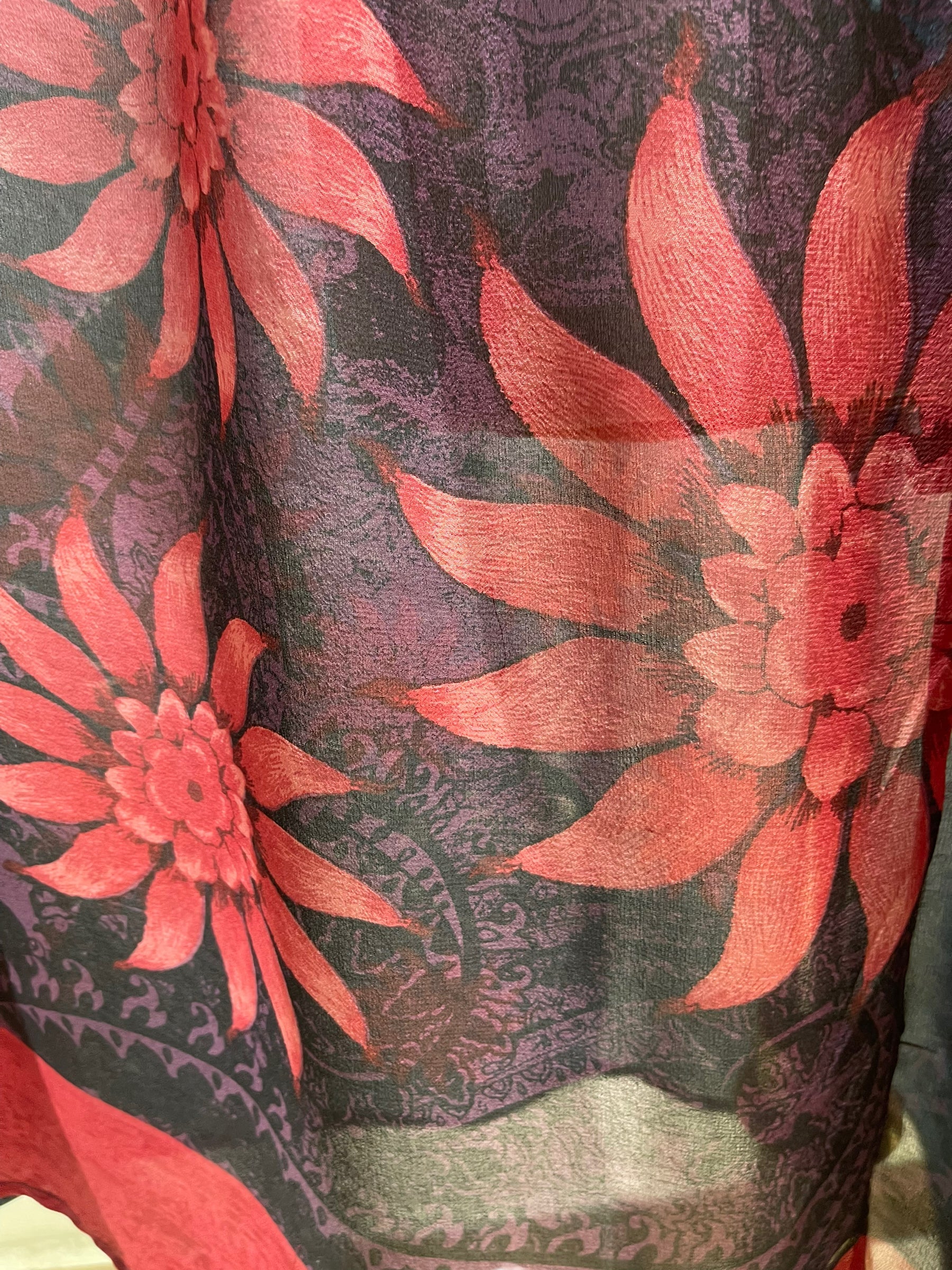 FINAL SALE PRG5843 Sheer Avatar Pure Silk Maxi Kaftan