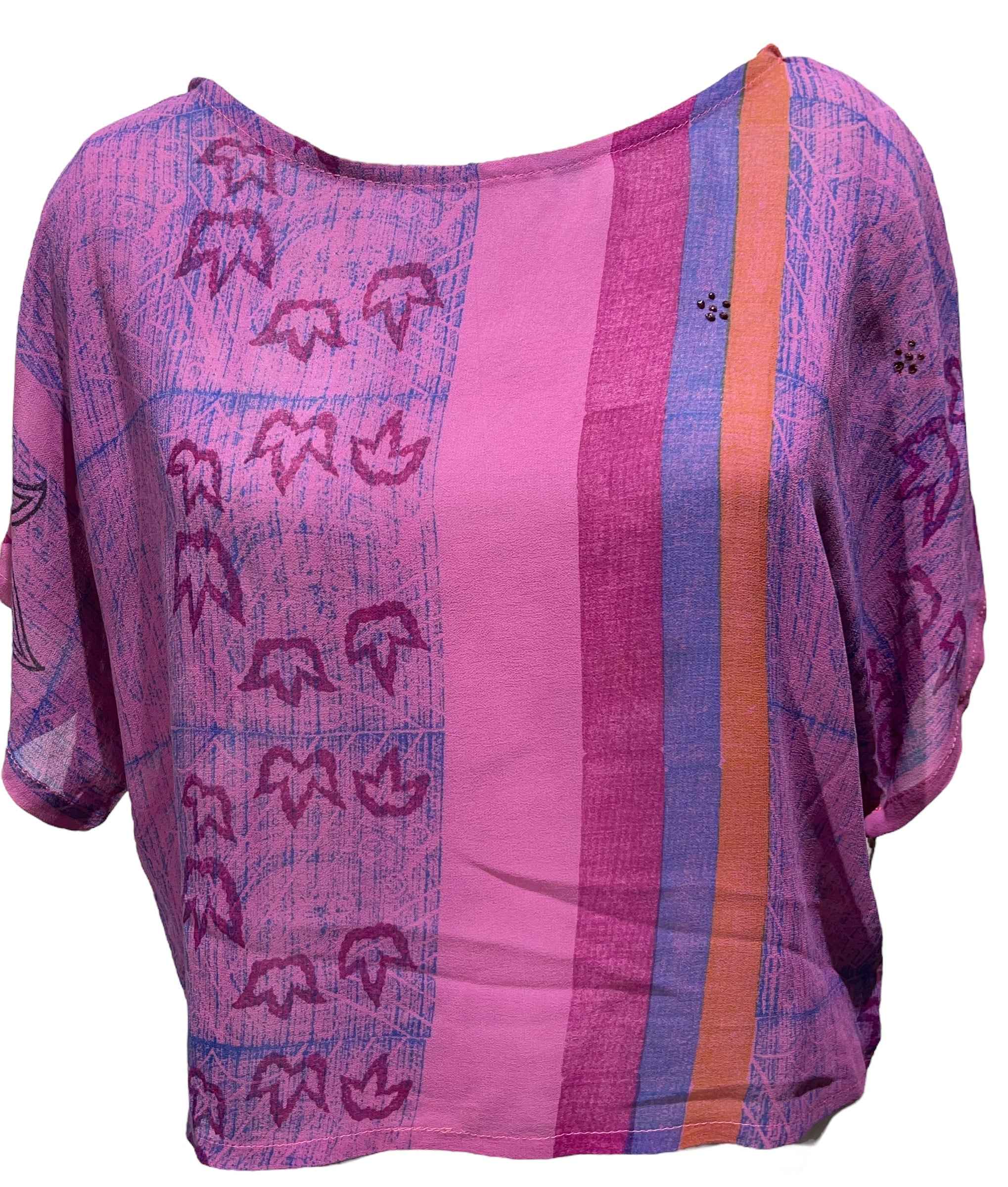 FINAL SALE PRG4190 Sheer Avatar Pure Silk Boxy Top
