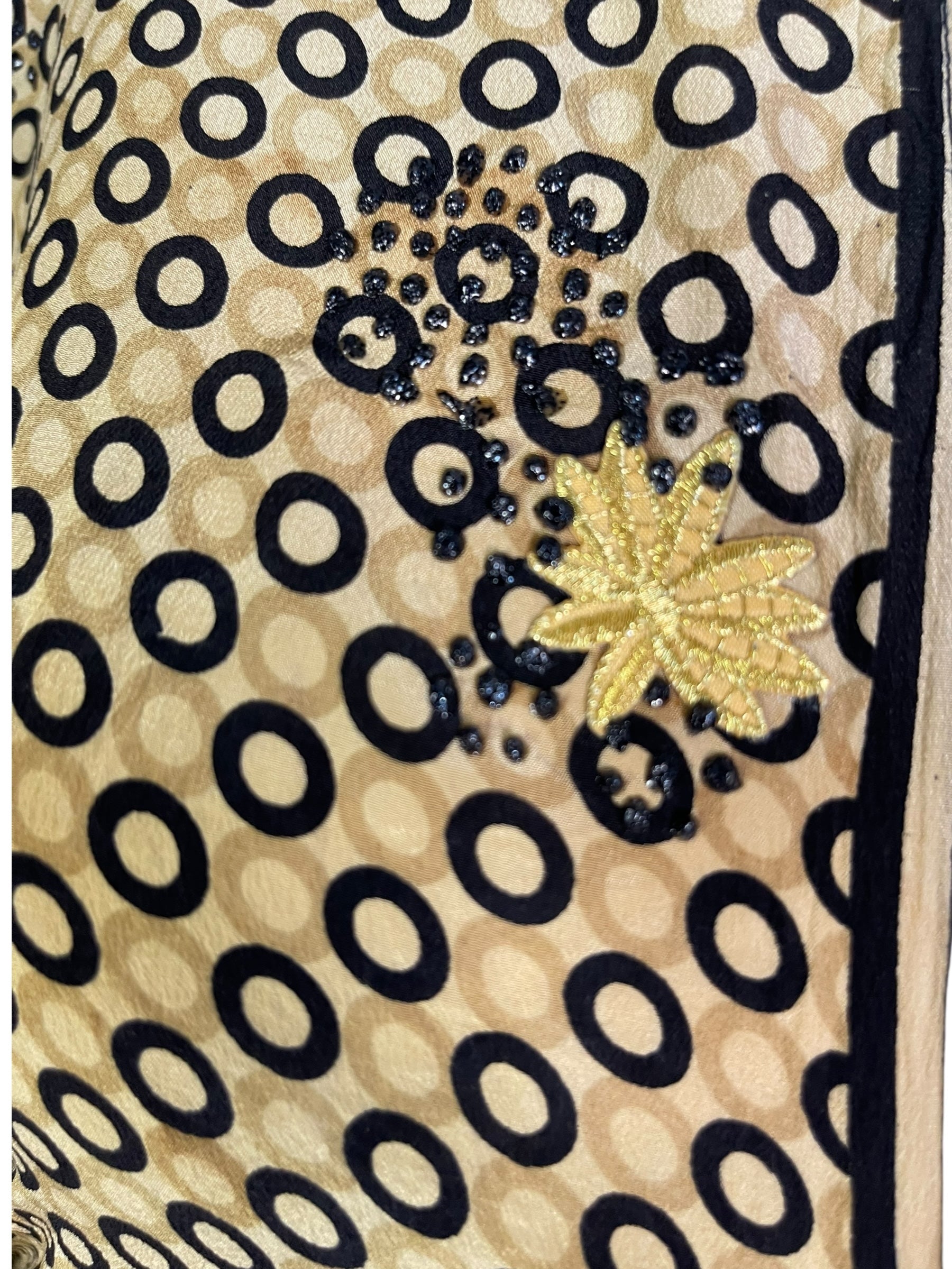 PRC6759 Avatar Long Pure Silk Kimono Sleeved Duster with Belt