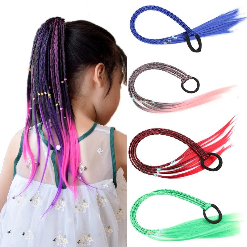 Kids' Colorful Hair Bands Assorted Fiber Nylon Rubber 44cm