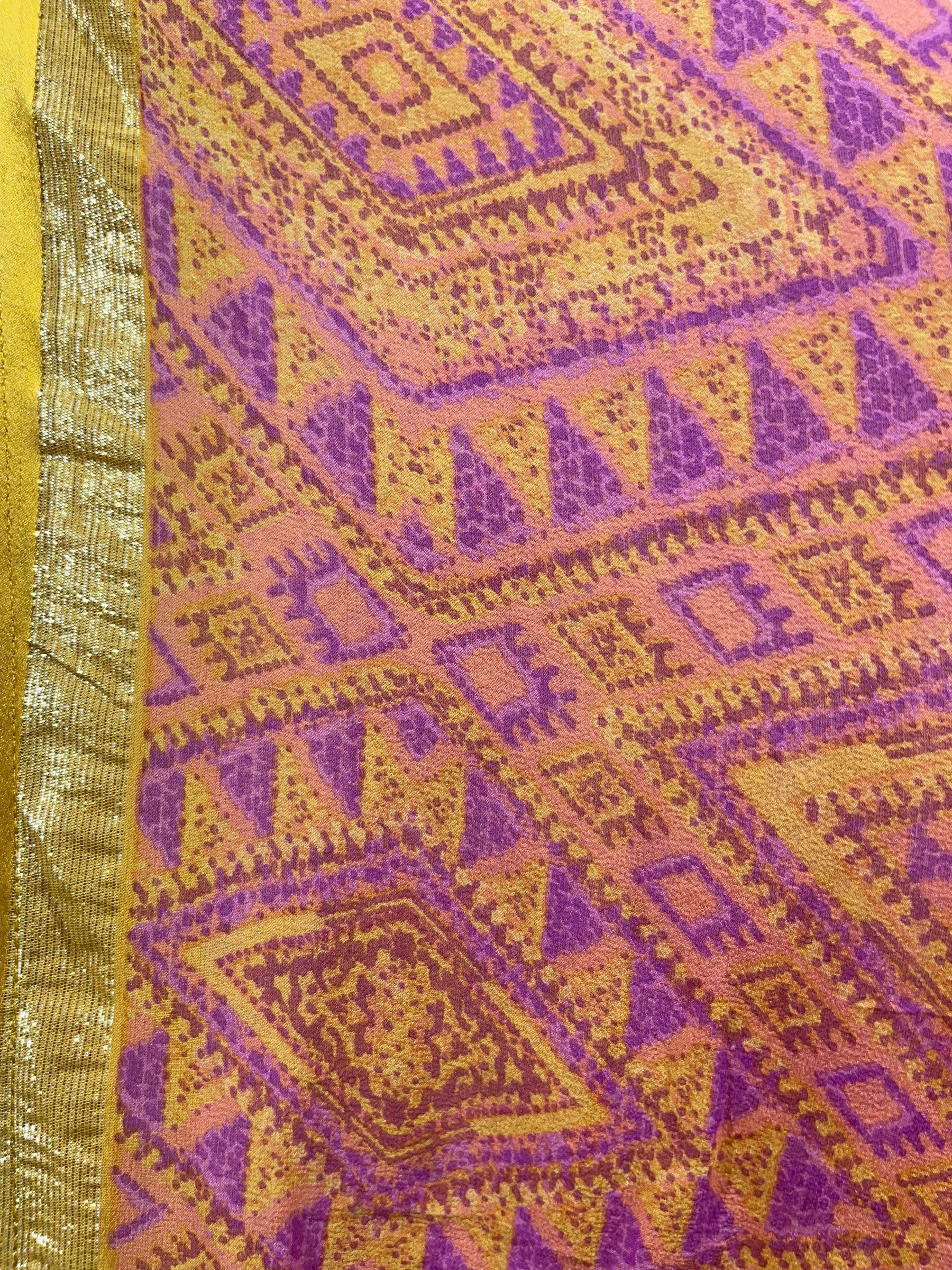 FINAL SALE PRG5438 Sheer Avatar Pure Silk Short Kaftan Tunic without Slits