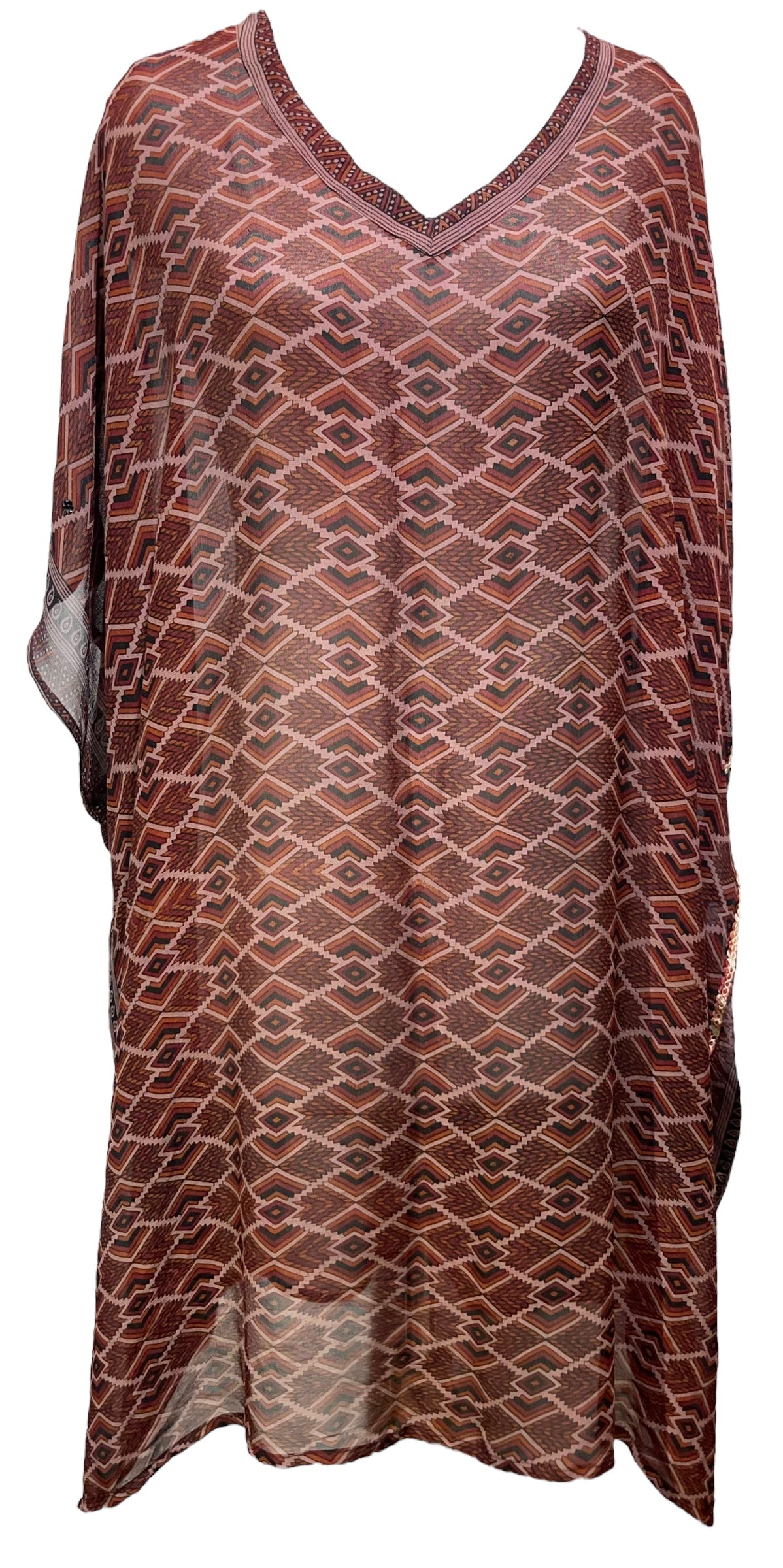 FINAL SALE PRG5086 Sheer Avatar Pure Silk Midi Length Kaftan