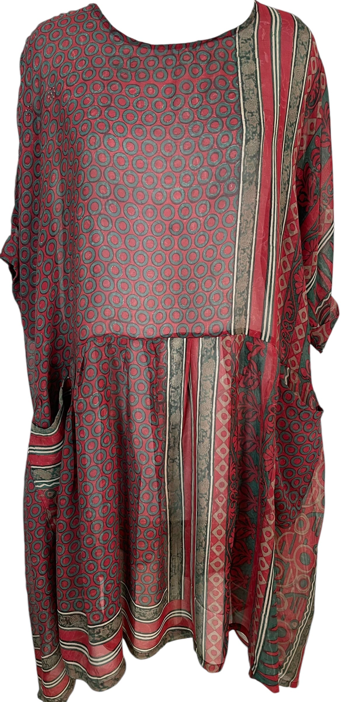 FINAL SALE PRG5903 Sheer Avatar Pure Silk Boxy Babydoll Dress