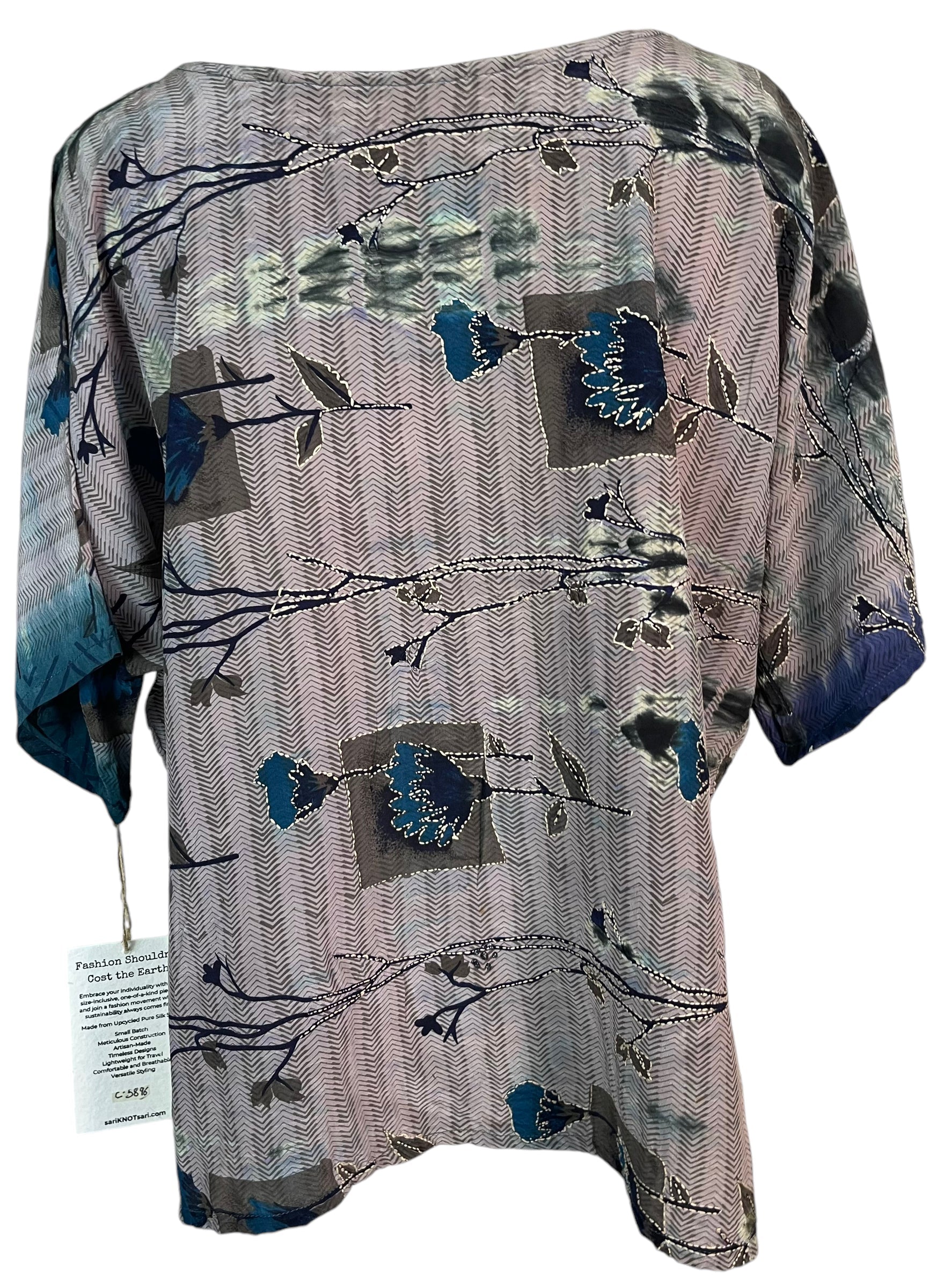 FINAL SALE PRC5896 Avatar Pure Silk Side Slit Top