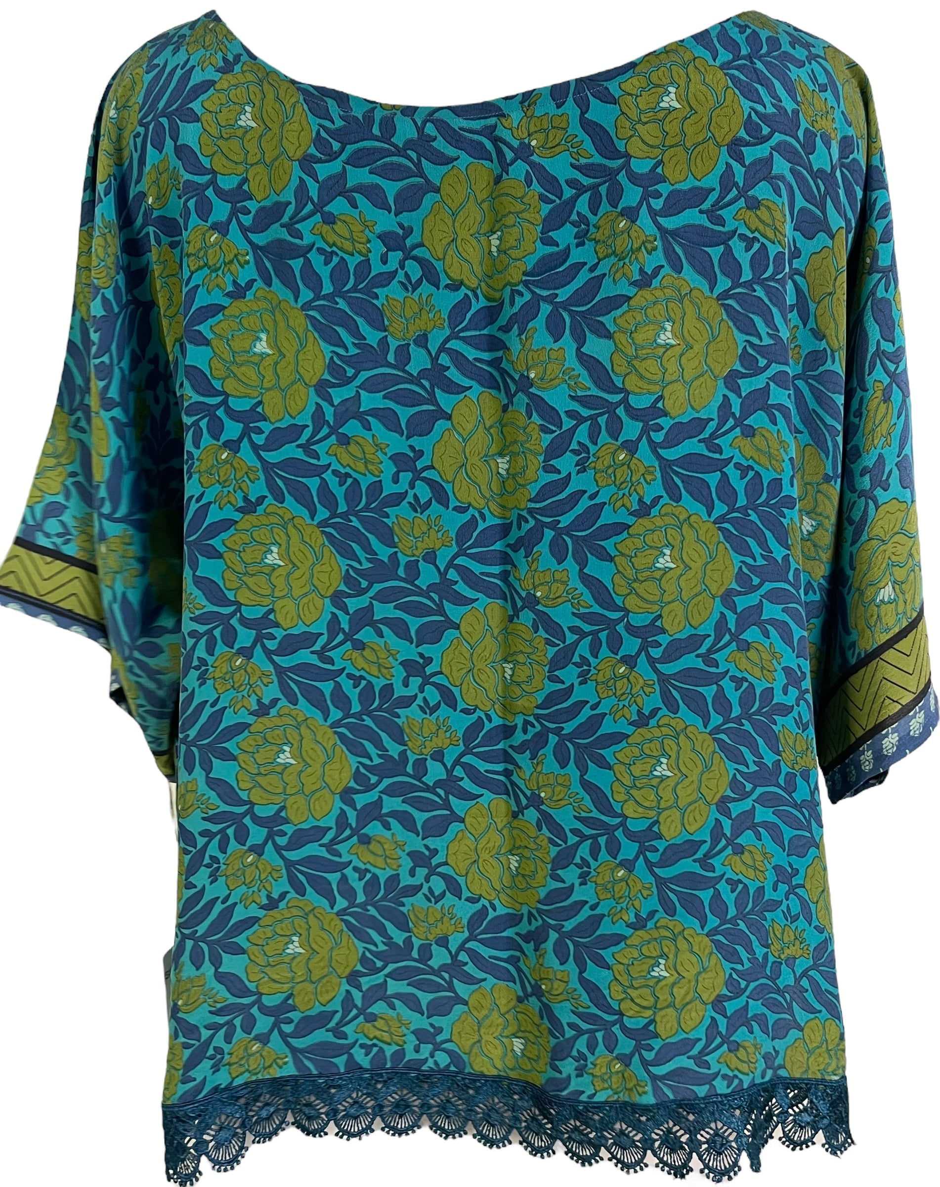 REVOLUTIONHER PRC6692 Avatar Pure Silk Side Slit Top