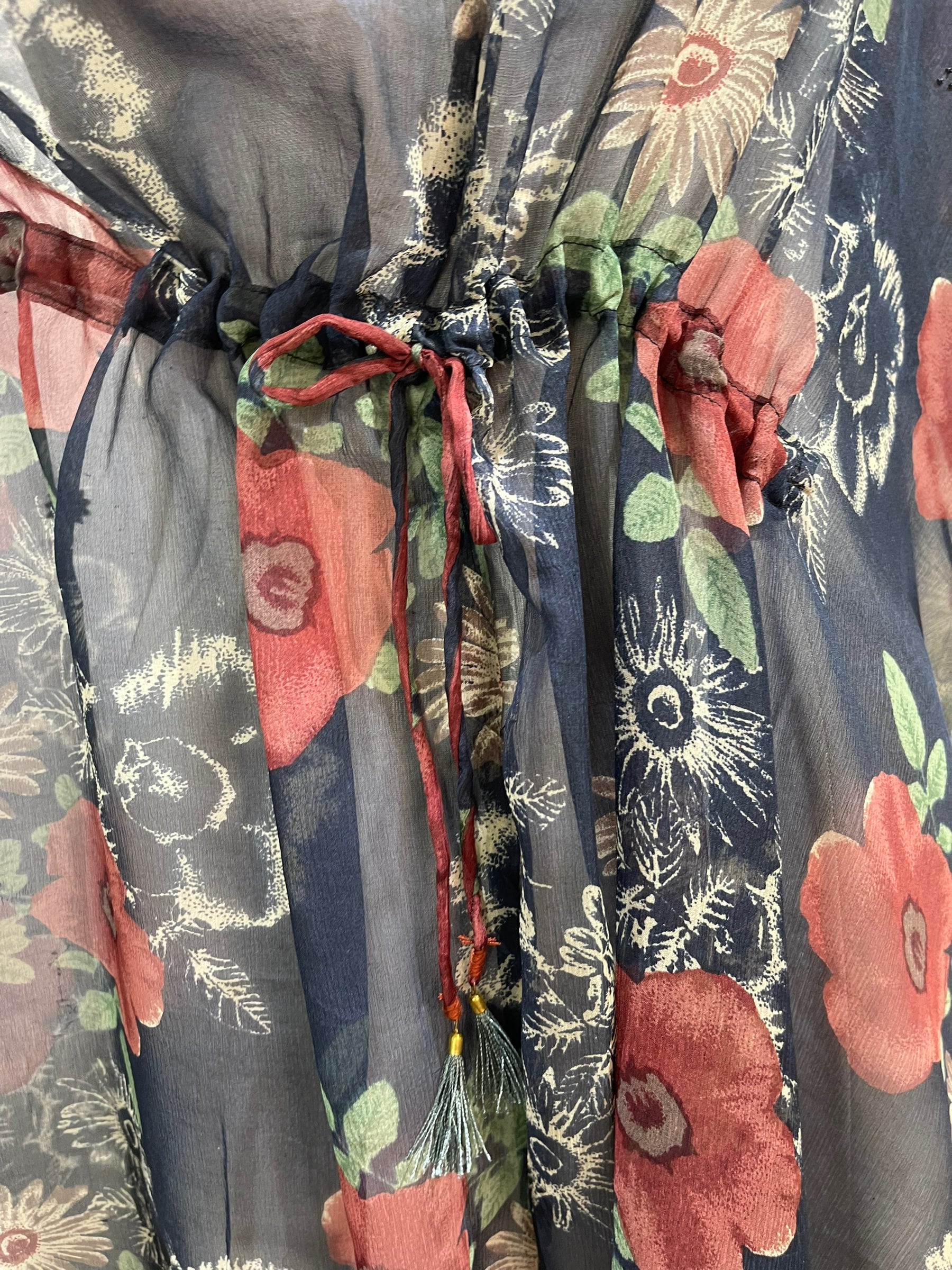 FINAL SALE PRG5842 Sheer Avatar Pure Silk Maxi Kaftan