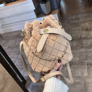 Plaid Plush Handbag