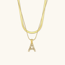Load image into Gallery viewer, Layered Gold Initial Necklace with Freshwater Pearls – Waterproof and Hypoallergenic Gold Chain Jewelry for Women
