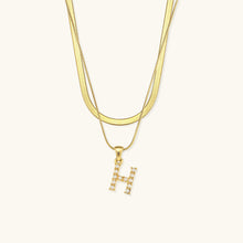 Load image into Gallery viewer, Layered Gold Initial Necklace with Freshwater Pearls – Waterproof and Hypoallergenic Gold Chain Jewelry for Women

