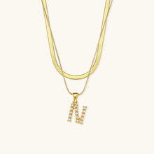 Load image into Gallery viewer, Layered Gold Initial Necklace with Freshwater Pearls – Waterproof and Hypoallergenic Gold Chain Jewelry for Women
