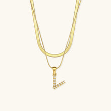 Load image into Gallery viewer, Layered Gold Initial Necklace with Freshwater Pearls – Waterproof and Hypoallergenic Gold Chain Jewelry for Women
