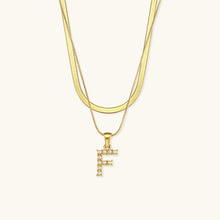 Load image into Gallery viewer, Layered Gold Initial Necklace with Freshwater Pearls – Waterproof and Hypoallergenic Gold Chain Jewelry for Women

