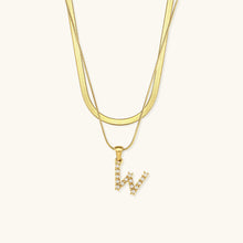 Load image into Gallery viewer, Layered Gold Initial Necklace with Freshwater Pearls – Waterproof and Hypoallergenic Gold Chain Jewelry for Women
