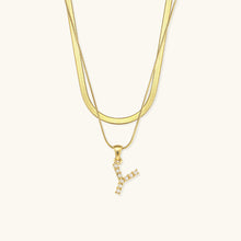Load image into Gallery viewer, Layered Gold Initial Necklace with Freshwater Pearls – Waterproof and Hypoallergenic Gold Chain Jewelry for Women

