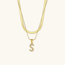 Load image into Gallery viewer, Layered Gold Initial Necklace with Freshwater Pearls – Waterproof and Hypoallergenic Gold Chain Jewelry for Women
