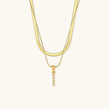 Load image into Gallery viewer, Layered Gold Initial Necklace with Freshwater Pearls – Waterproof and Hypoallergenic Gold Chain Jewelry for Women

