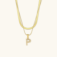 Load image into Gallery viewer, Layered Gold Initial Necklace with Freshwater Pearls – Waterproof and Hypoallergenic Gold Chain Jewelry for Women
