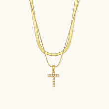 Load image into Gallery viewer, Layered Gold Initial Necklace with Freshwater Pearls – Waterproof and Hypoallergenic Gold Chain Jewelry for Women

