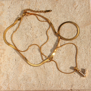 Layered Gold Initial Necklace with Freshwater Pearls – Waterproof and Hypoallergenic Gold Chain Jewelry for Women