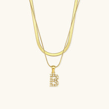 Load image into Gallery viewer, Layered Gold Initial Necklace with Freshwater Pearls – Waterproof and Hypoallergenic Gold Chain Jewelry for Women
