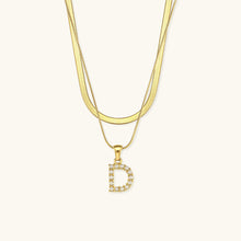 Load image into Gallery viewer, Layered Gold Initial Necklace with Freshwater Pearls – Waterproof and Hypoallergenic Gold Chain Jewelry for Women
