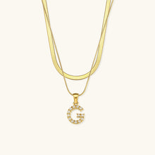 Load image into Gallery viewer, Layered Gold Initial Necklace with Freshwater Pearls – Waterproof and Hypoallergenic Gold Chain Jewelry for Women
