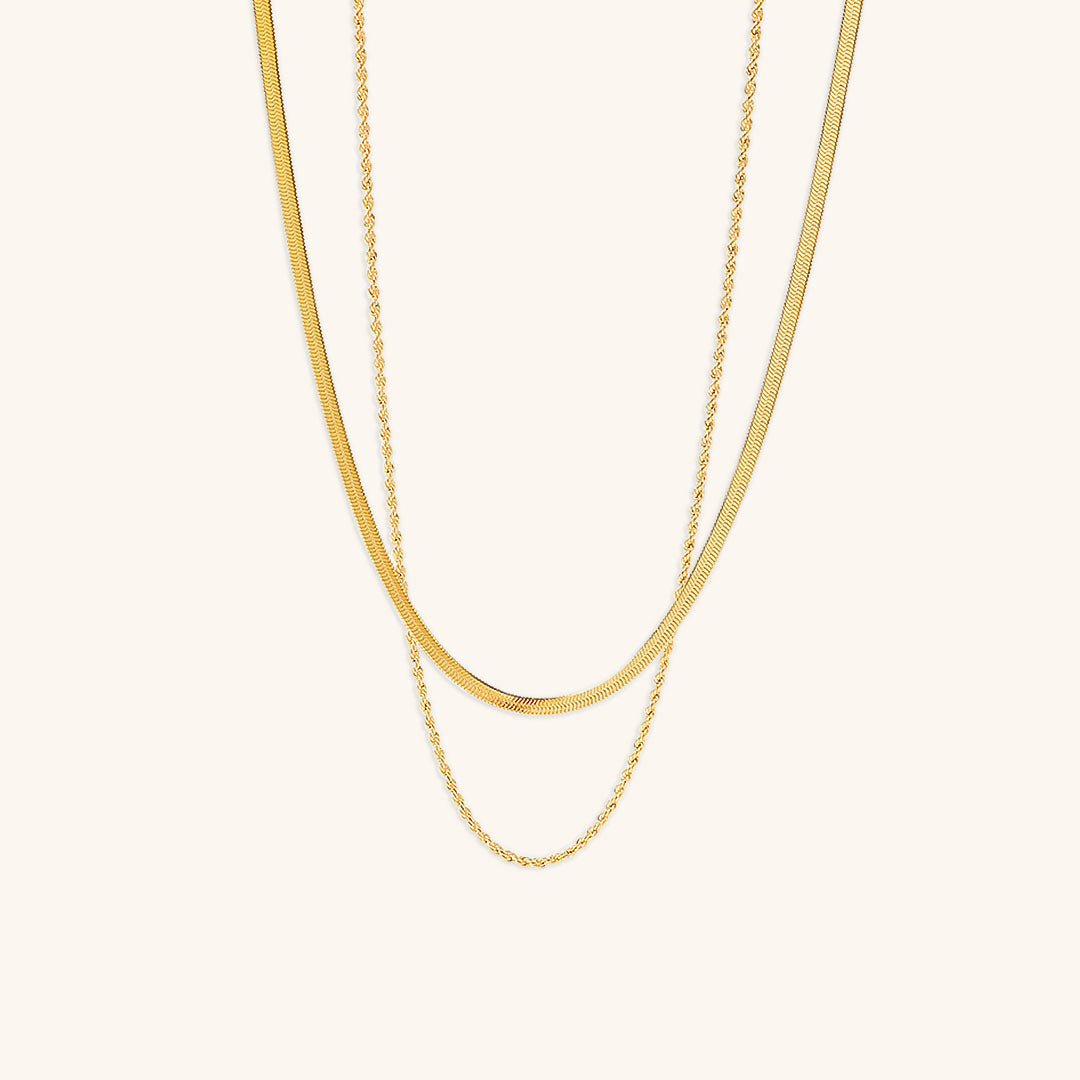 Layered Gold Necklace for Women – Hypoallergenic Gold Chain with Two Strands, Trendy and Stylish Accessory