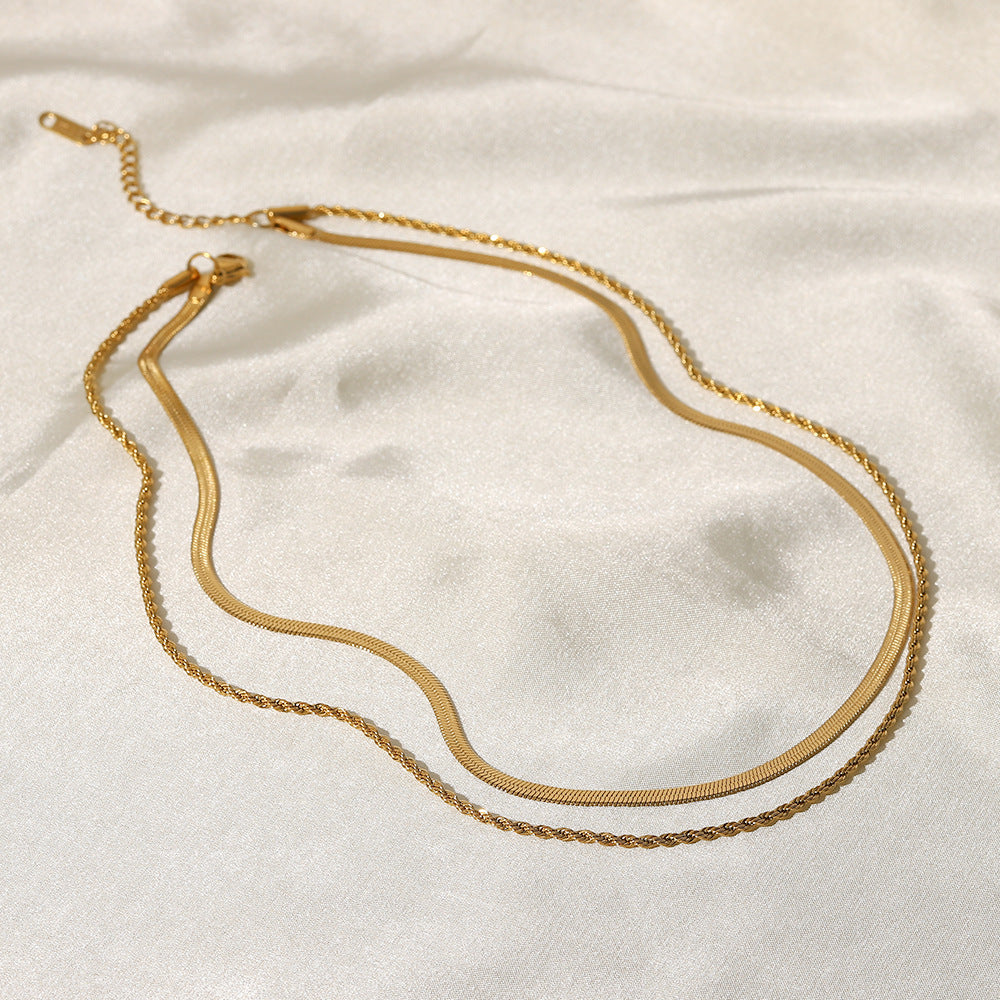 Layered Gold Necklace for Women – Hypoallergenic Gold Chain with Two Strands, Trendy and Stylish Accessory