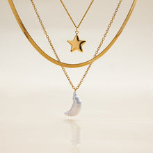 Load image into Gallery viewer, Layered Gold Necklace with Sun and Moon Charms, Waterproof Hypoallergenic Jewelry for Women
