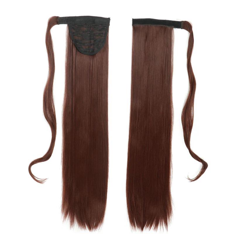 Long Straight Clip-In Ponytail Extension – 22 Inch High-Temperature Fiber for Volume and Length